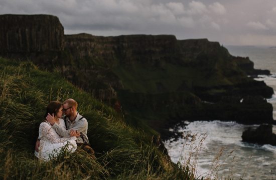 Irish Clifftop Adventure session Northern Ireland elopement